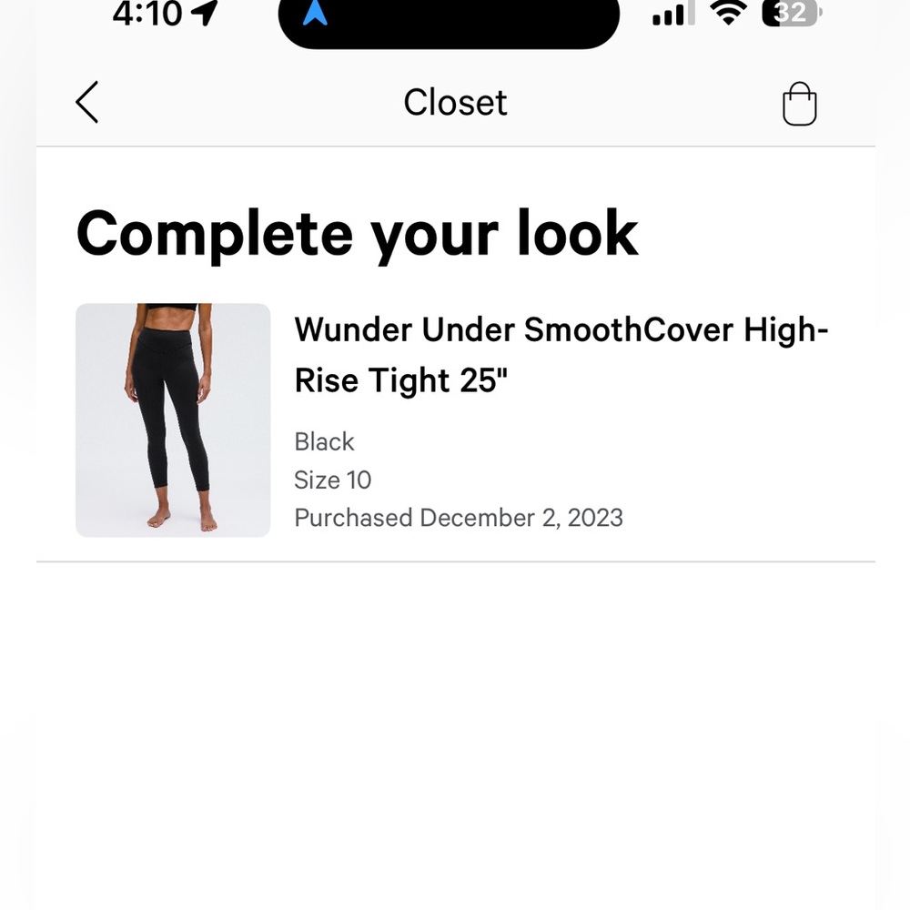 Lululemon Wunder under smooth cover